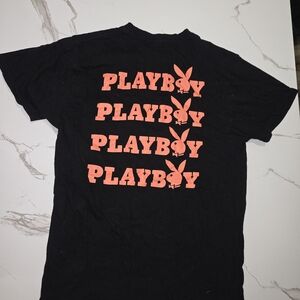 PLAYBOY Black and Red Graphic Short Sleeve Tee
